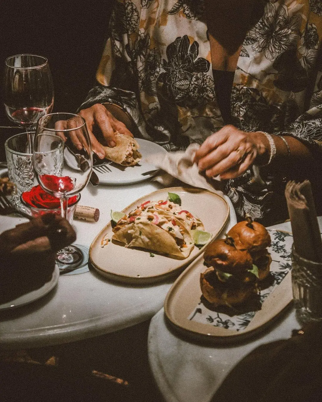 Tacos de Camarón romantic dinner